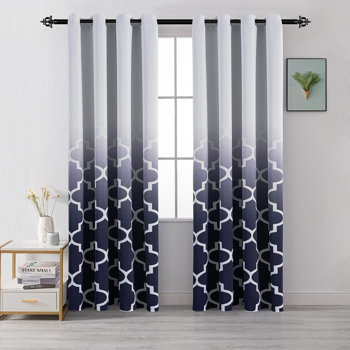 Grey 84 inch 2 Panels Gradient Color Curtains S22541