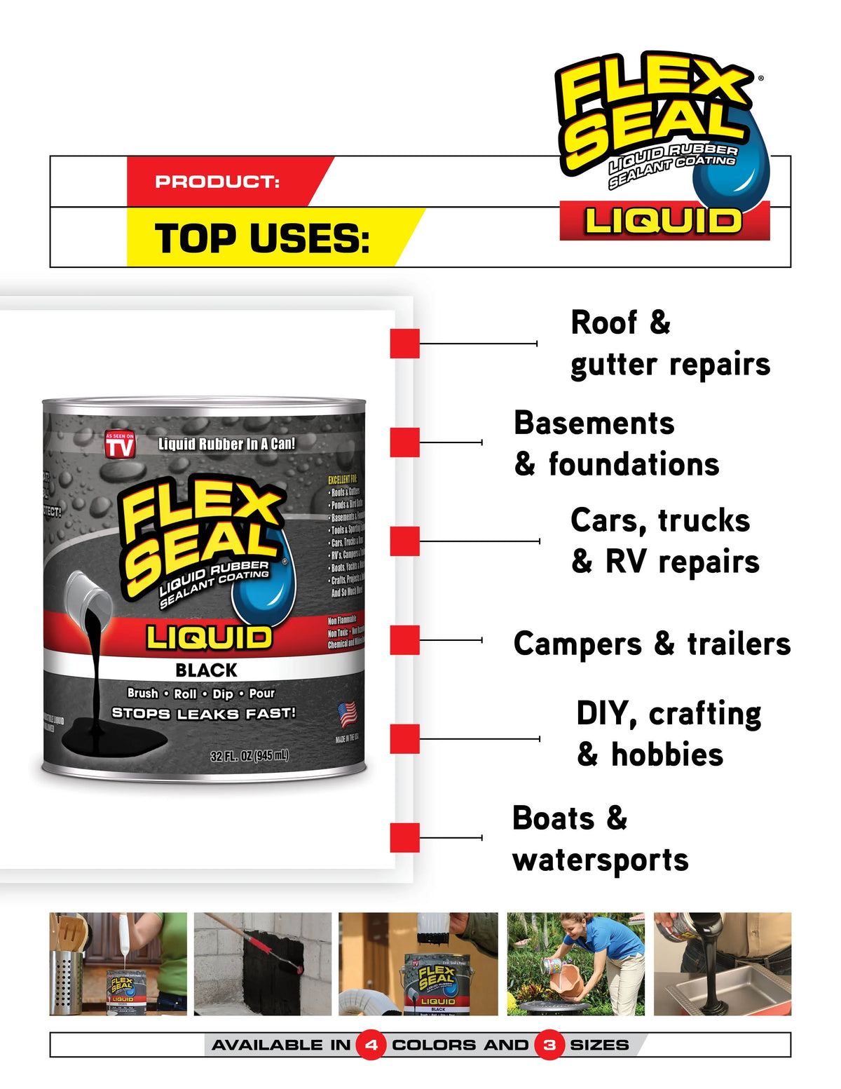 White 32 oz Liquid Rubber Sealant Coating U334