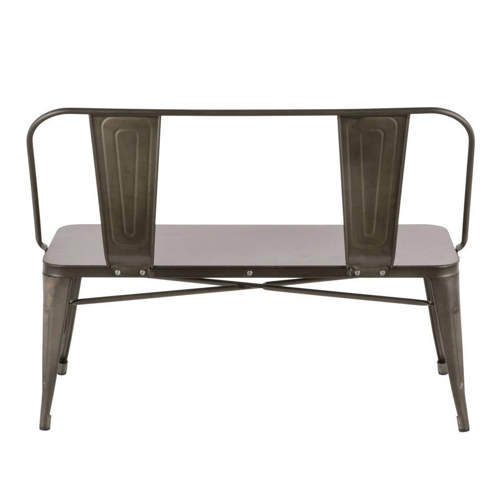 Industrial Metal Bench (Vintage White) Z543989