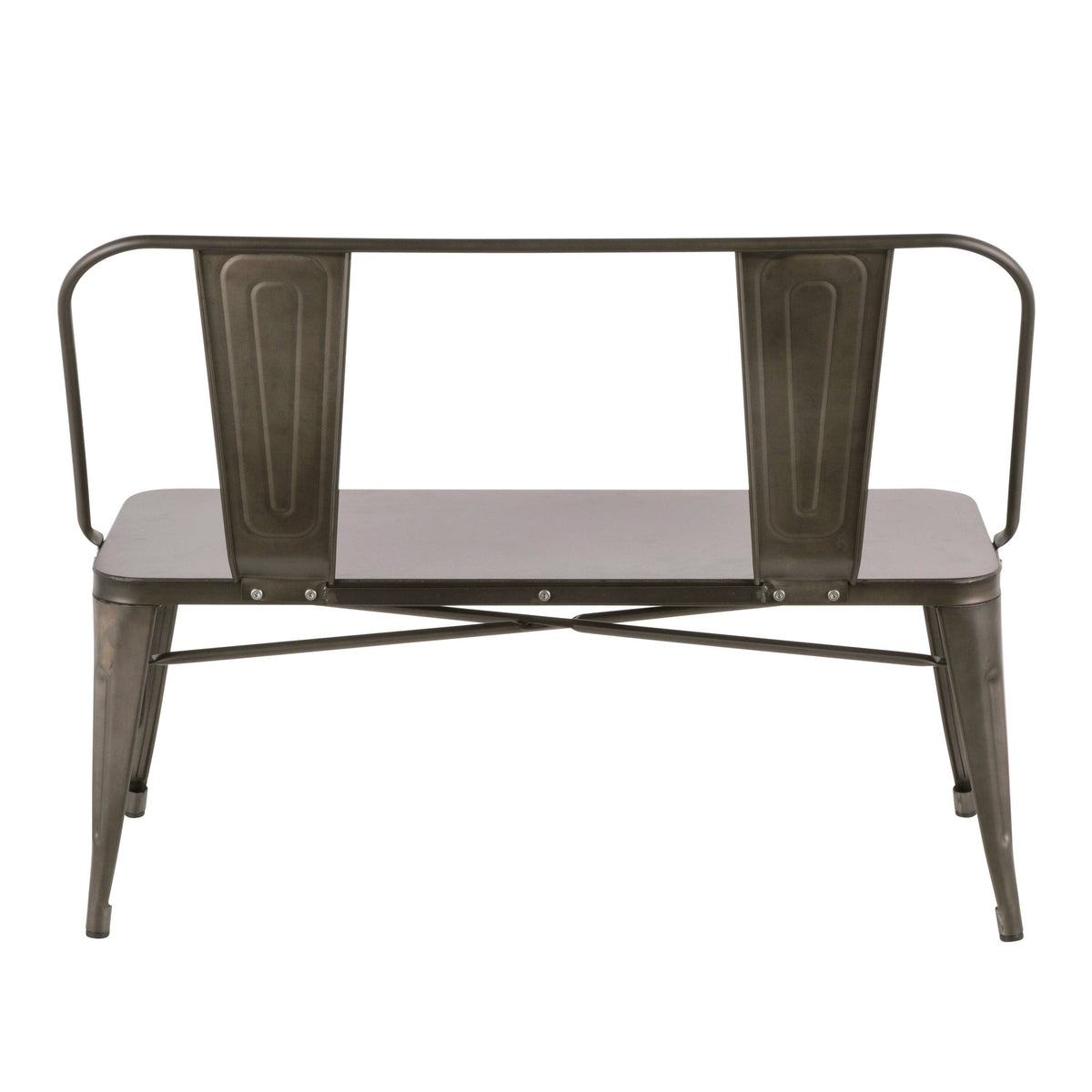Industrial Metal Bench (Vintage White) Z543989