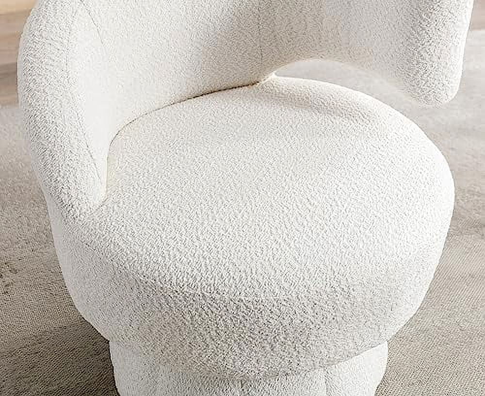 Swivel Barrel Chair Upholstered Accent Chair with Curved Back J5497