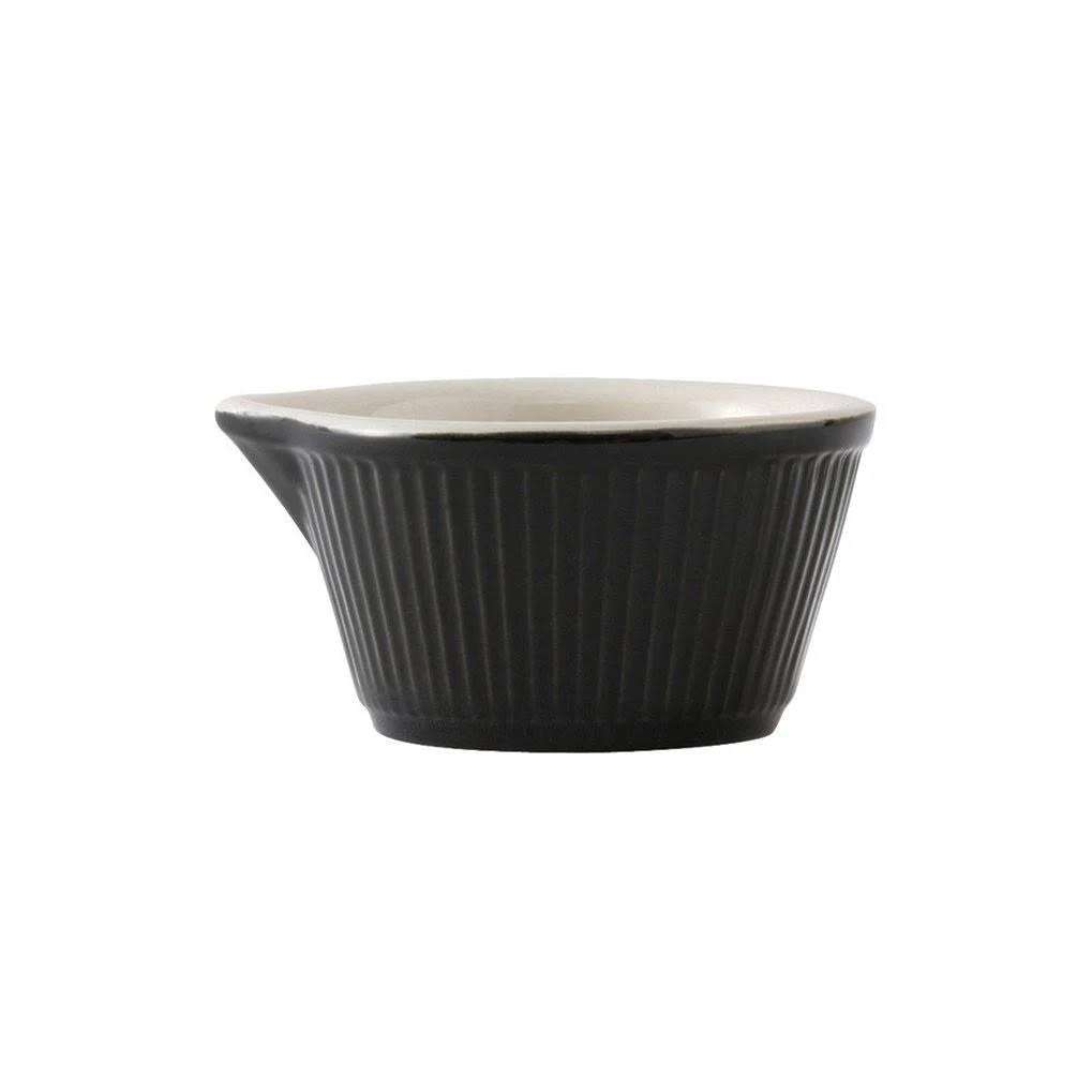 4 oz Ramekin Fluted with Pour Spout Black Eggshell Case of 48 M754470