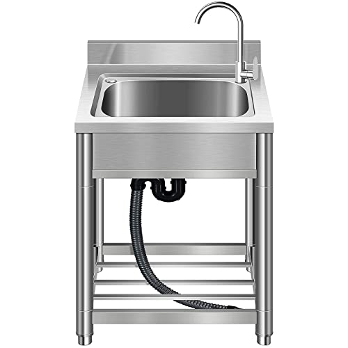 Stainless-Steel Single Bowl Kitchen Sink Set with Faucet Y3406