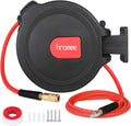 3/8 Inch × 50 Feet Hybrid Pneumatic Hose Reel with Fittings, Pack of 2 E552