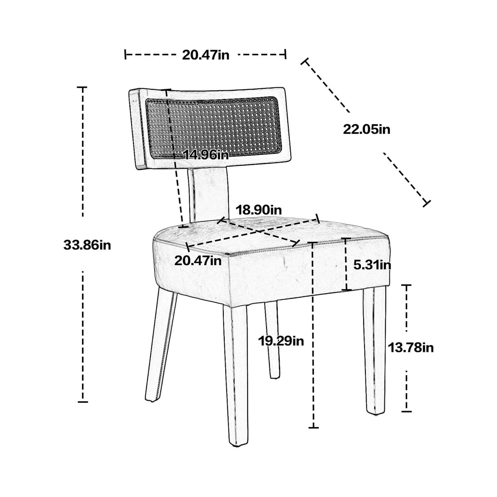Upholstered Linen Dining Chairs Set of 6 Y85364