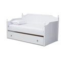 White Farmhouse Wood Twin Daybed with Trundle G4907