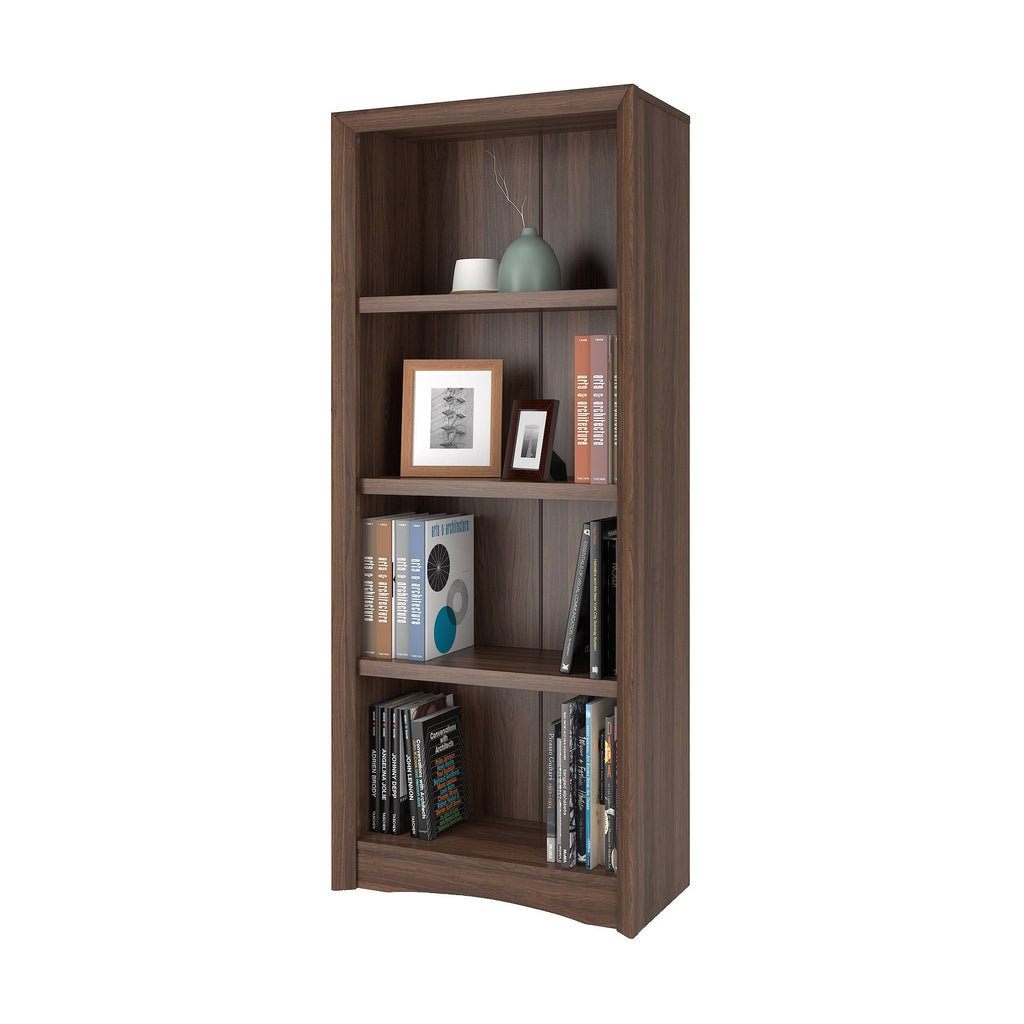 Brown Tall Adjustable Bookcase with Faux Woodgrain Finish L632