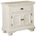 White Solid Poplar MDF Traditional Nightstand A2032