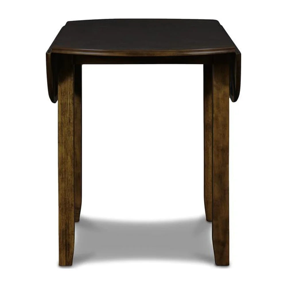 Solid Wood Drop Leaf Dining Table with 2 Chairs in Brown S96849