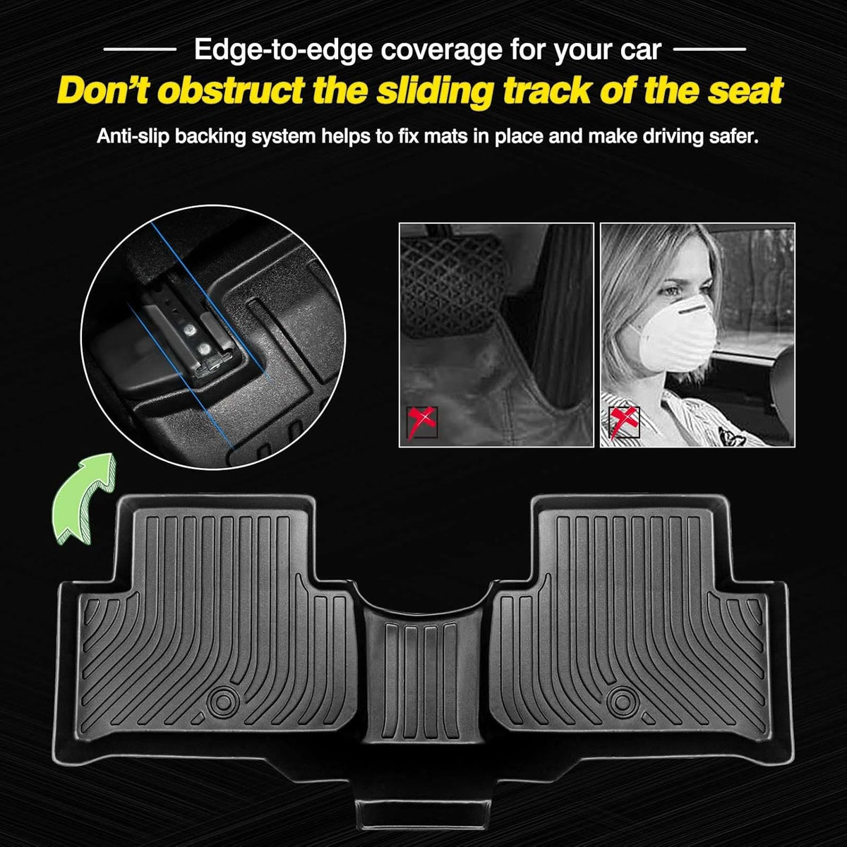 All Weather Floor Liners 1st and 2nd Row Mat Liner Set E184