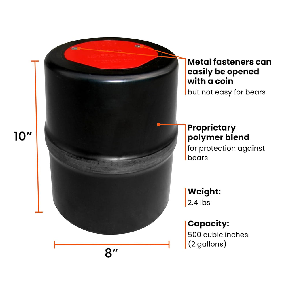Bear Resistant Food Storage Container, 2 Gallons F520355