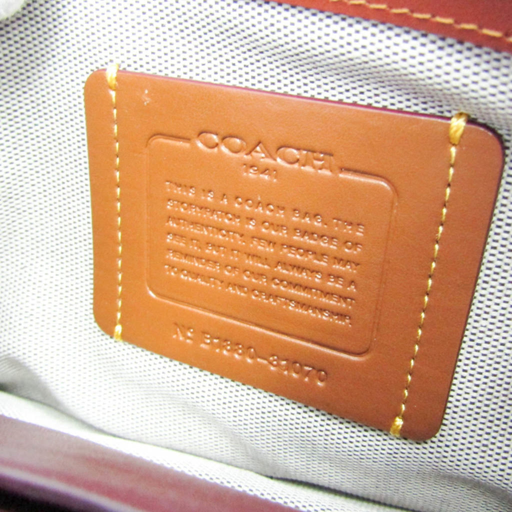 Beige Brown Leather Shoulder Bag H332042
