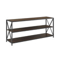 X-Frame 60x22 Wide 2 Shelf Laminate Industrial - Dark Walnut D807