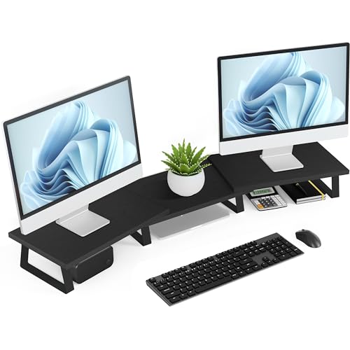 Large Dual Monitor Stand Wood T233