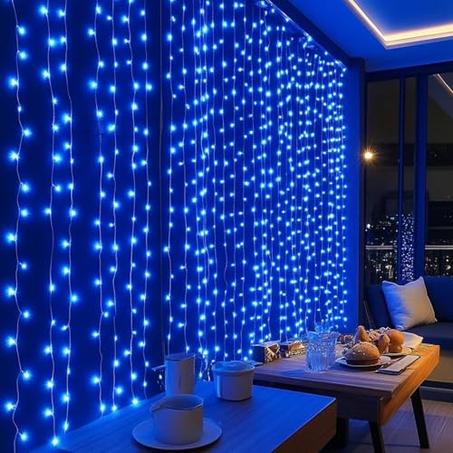 300 LED Warm White Curtain Lights V8722