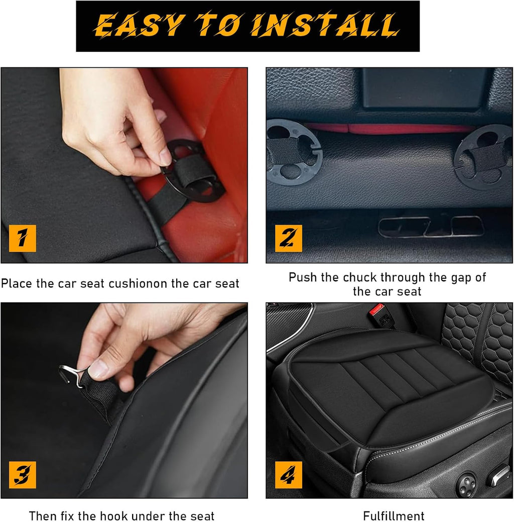 Gray Memory Foam Car Seat Cushion with Non-Slip Bottom M485816