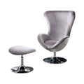 Gray Flannelette Accent Chair with Ottoman S81172