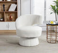 Swivel Barrel Chair Upholstered Accent Chair with Curved Back J5497