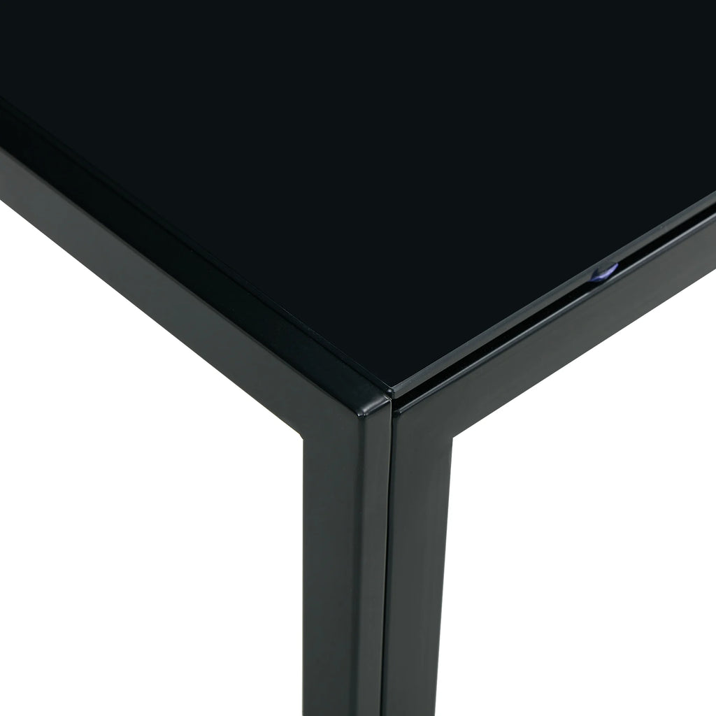 Glass Coffee Table Set of 2 Black F288033