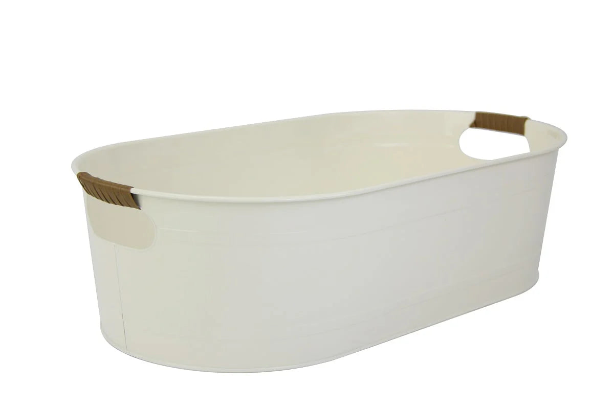 White Medium Oval Galvanized Tub I8094