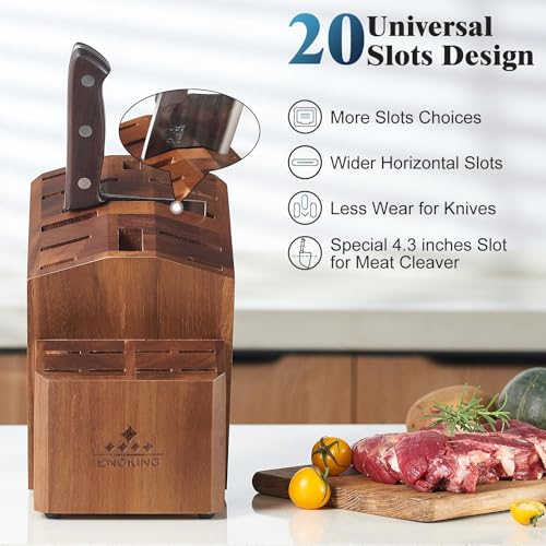 20 Slots Acacia Wood Knife Block O9728