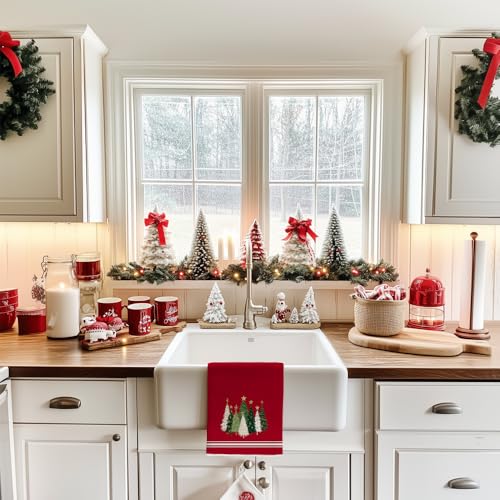 Red Xmas Tree Kitchen Towels Set of 2 M614621
