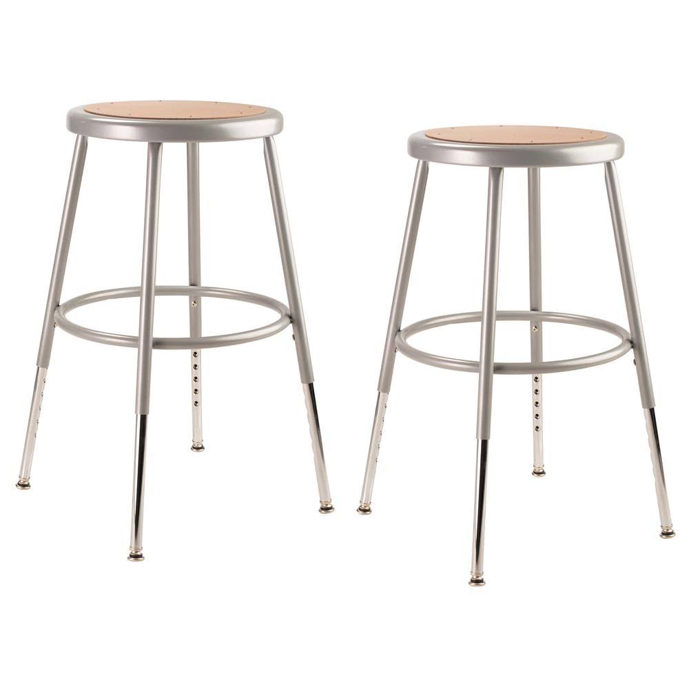 Grey Adjustable Heavy-Duty Steel Stool 2-Pack X34675