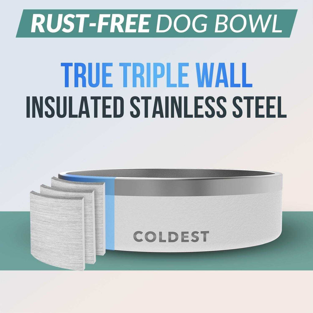 Stainless Steel Non Slip Insulated Dog Bowl I845