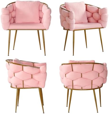 Accent Chair with Ottoman Teddy Fleece Fabric with Metal Frame G255