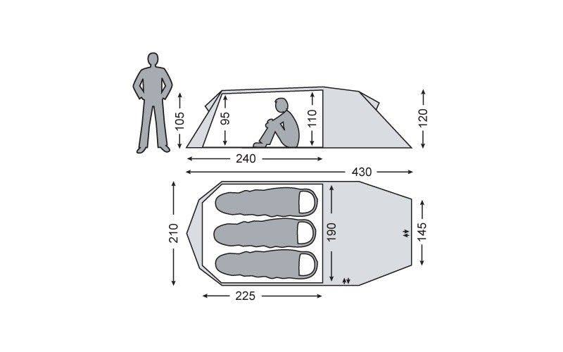 Green 3 Person Tent I342385