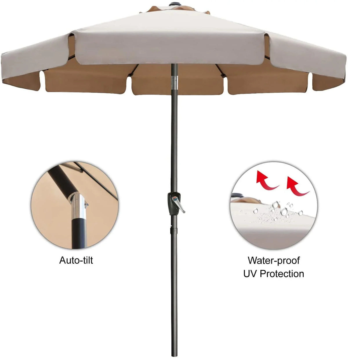 9ft Outdoor Market Patio Umbrella with Push Button Tilt K8498