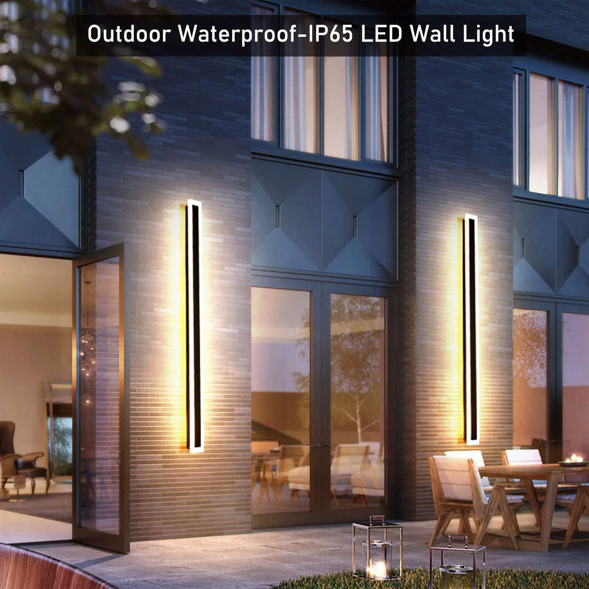 2 Pack 31.5 Inch LED Wall Light Waterproof Black A5123