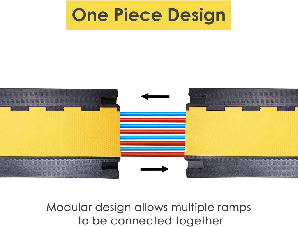 4 Channel Cable Ramp Floor Cover Cord Protector Wire Guard, 55000lbs, Pack of 2 Z279