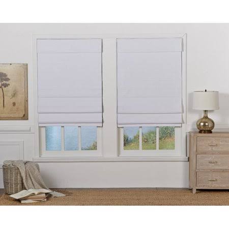 White Insulating Cordless Room Darkening Roman Shade E21831