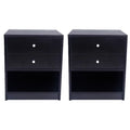 2 Drawer Wooden Nightstand Set of 2 O27234