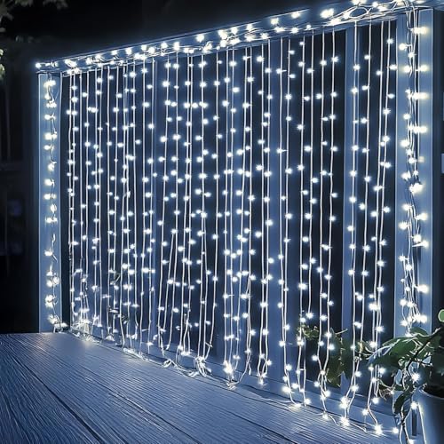 300 LED Warm White Curtain Lights V8722