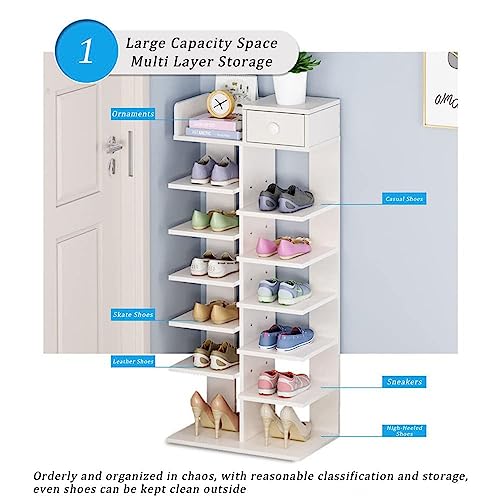 8 Tiers Vertical Narrow Shoe Rack E418344
