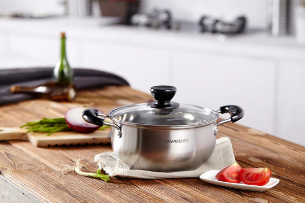 Stainless-Steel Casserole Pot with Glass Lid C151718