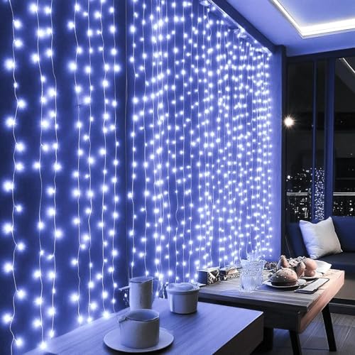 300 LED Warm White Curtain Lights V8722