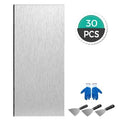 Stainless Steel Backsplash Tiles 12 x 4 Inches 30 Pack Self-Adhesive L7304