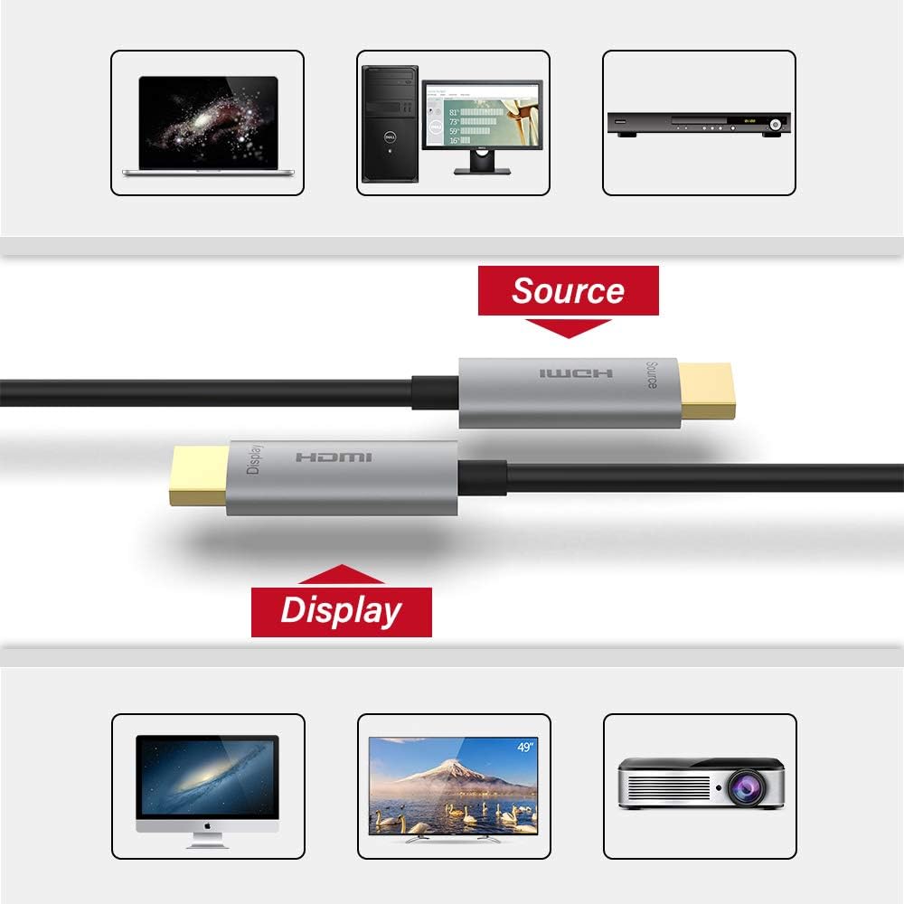 Fiber Optic HDMI Cable 15ft 4K@60Hz HDR ARC 18Gbps V961