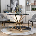 Contemporary Gold 41-in Dining Table F10885
