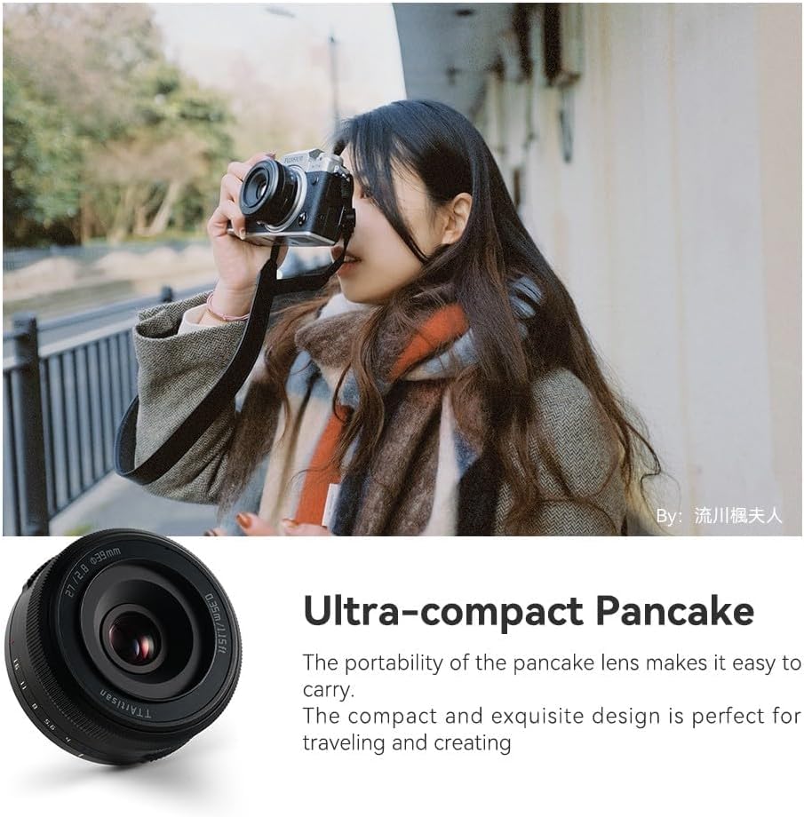 Black 27mm f2.8 APS-C Pancake Lens T274