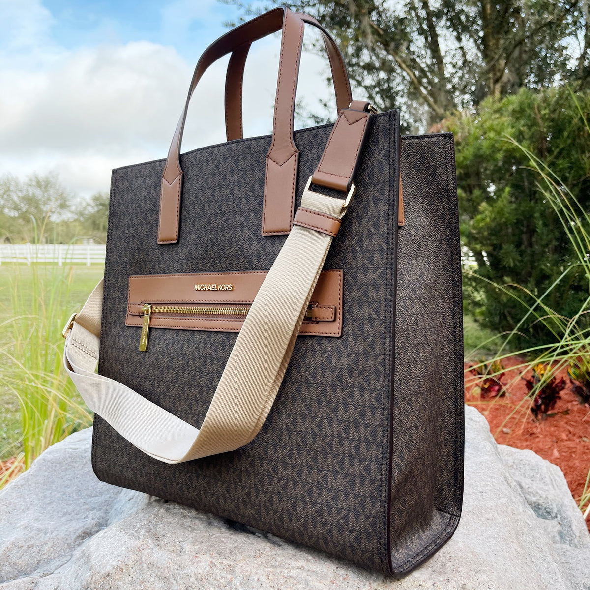 Brown Large Tote Crossbody V75800