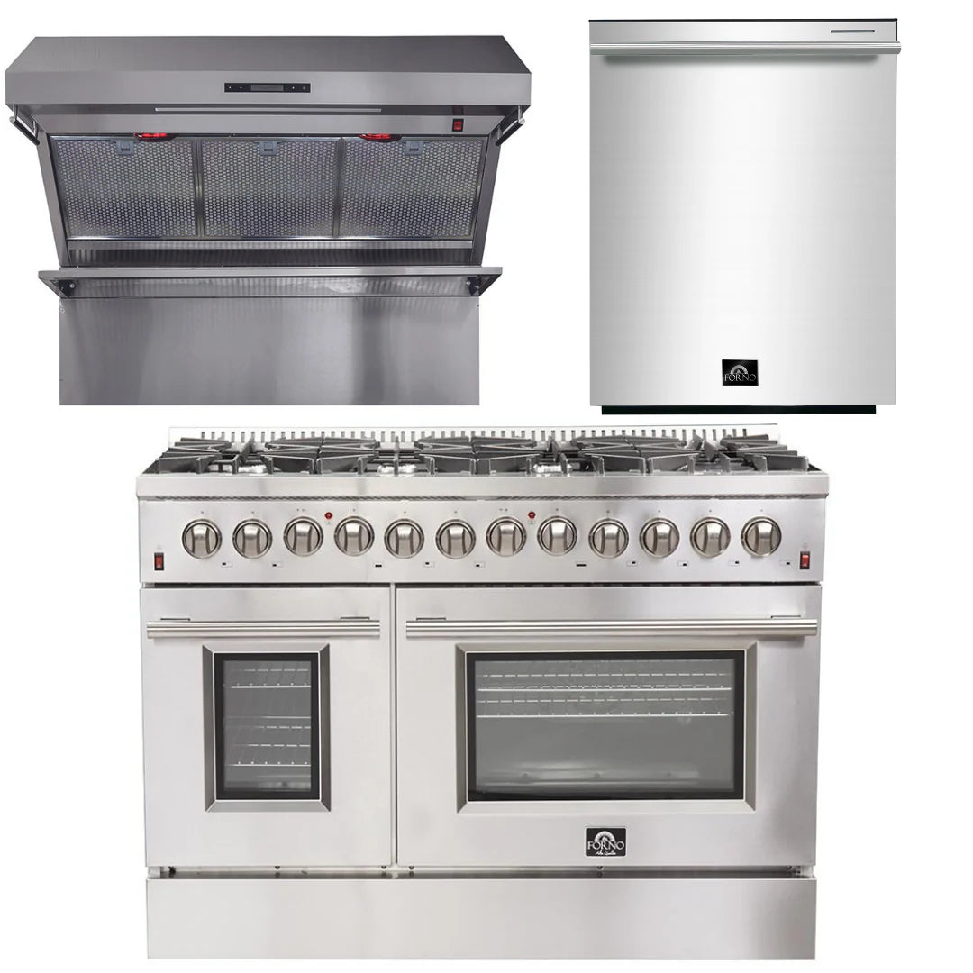 48 Inch Dual Fuel Range, Wall Mount Range Hood, Dishwasher Q193312