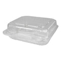 Clear 8 x 8 3-Compartment Plastic Hinged Containers Y67559