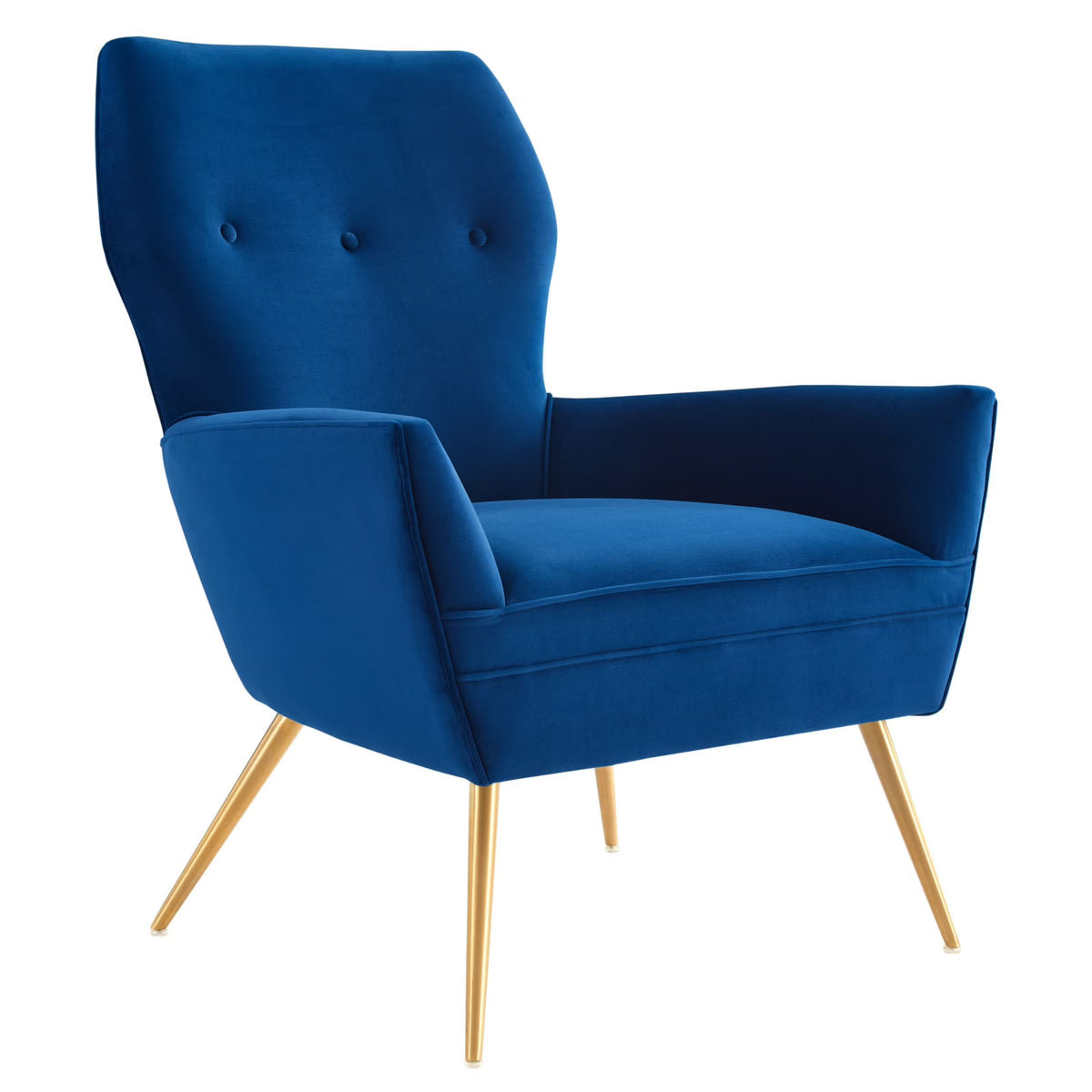 Navy/Gold Tufted Performance Velvet Armchair P450