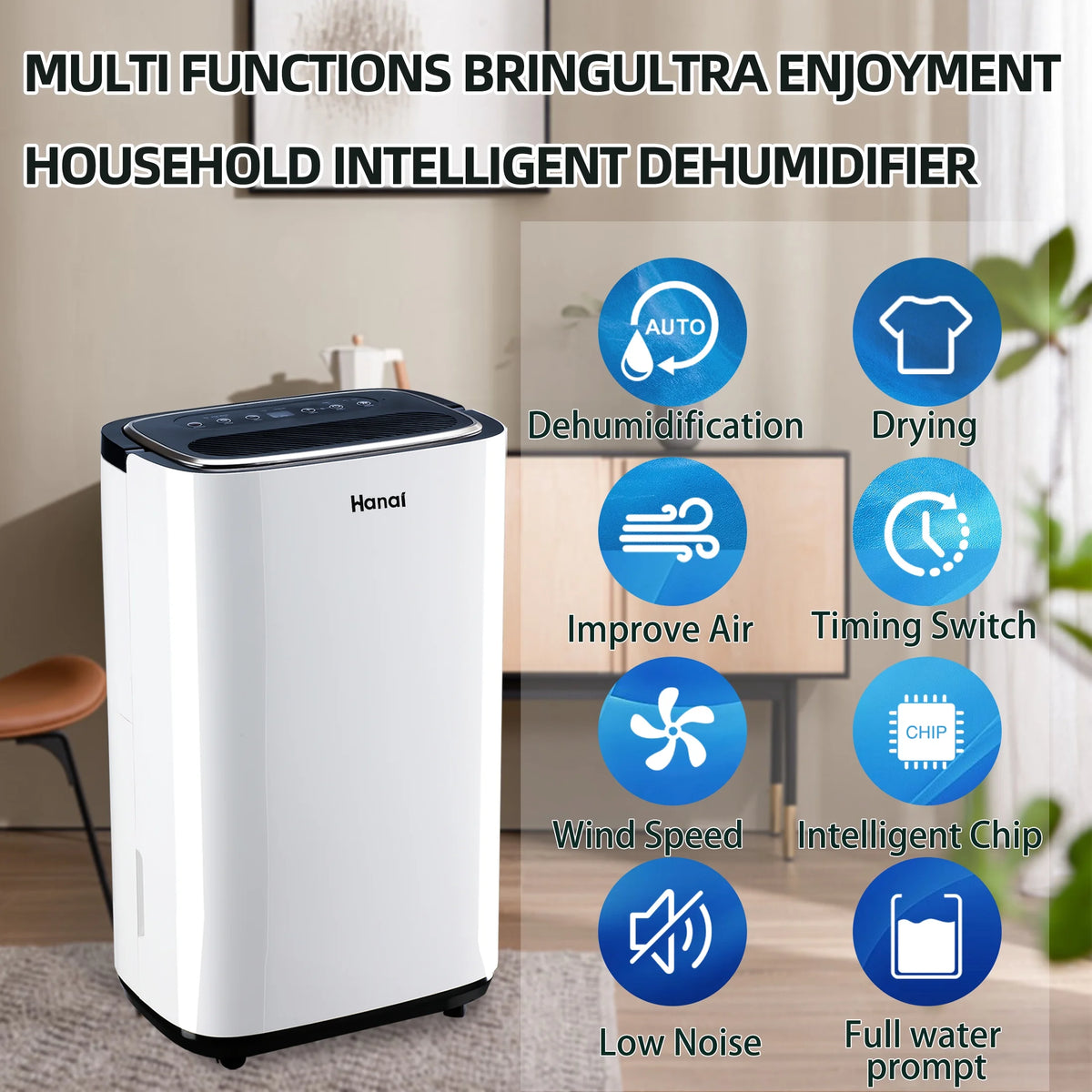 22 Pints Portable Dehumidifier with Drain Hose U19041