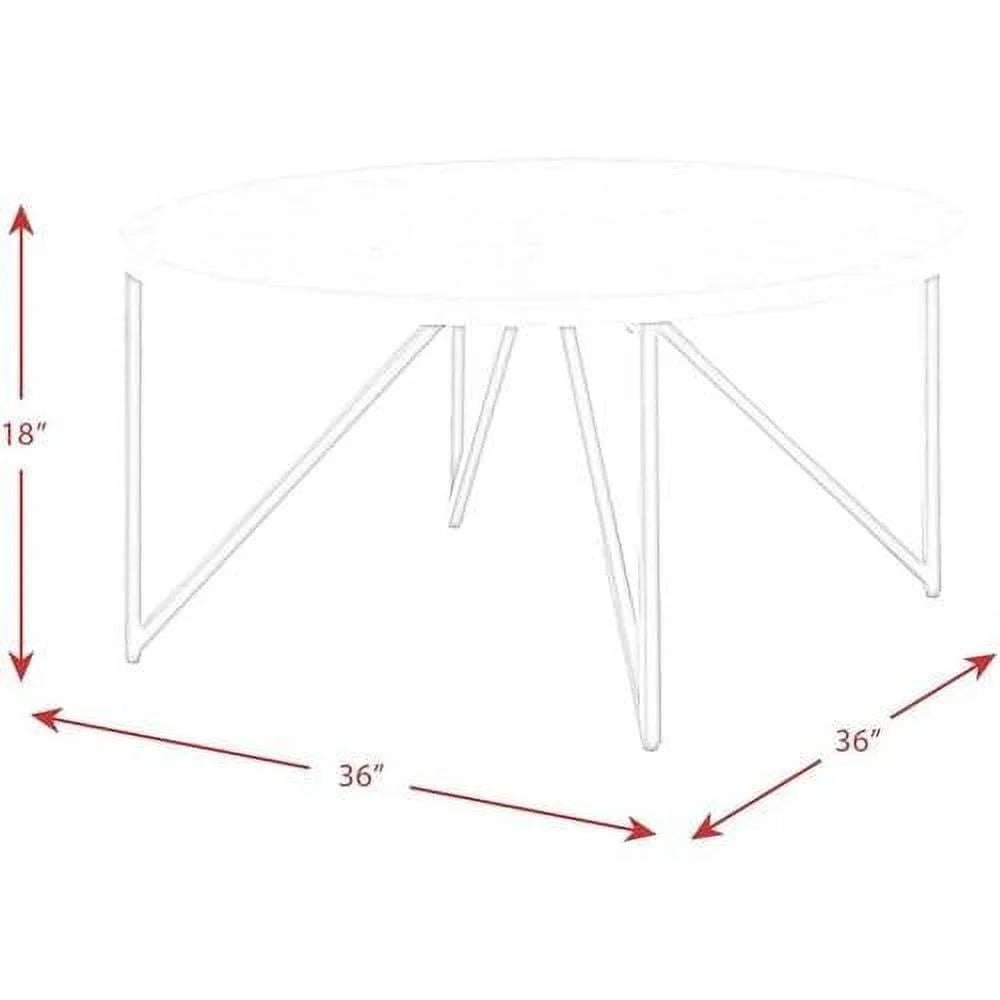 Round Marble Top Coffee Table with Metal Legs B66864