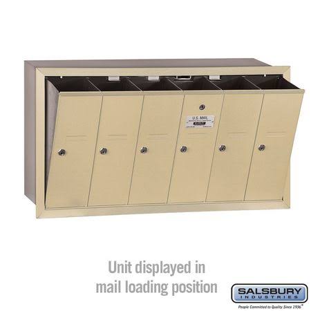 Vertical Mailbox 6 Doors Sandstone Recessed Mounted M526498